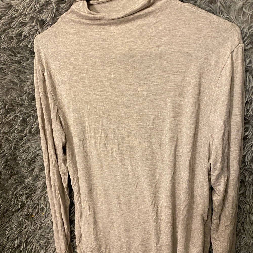 Tan H&M mock neck long sleeve shirt